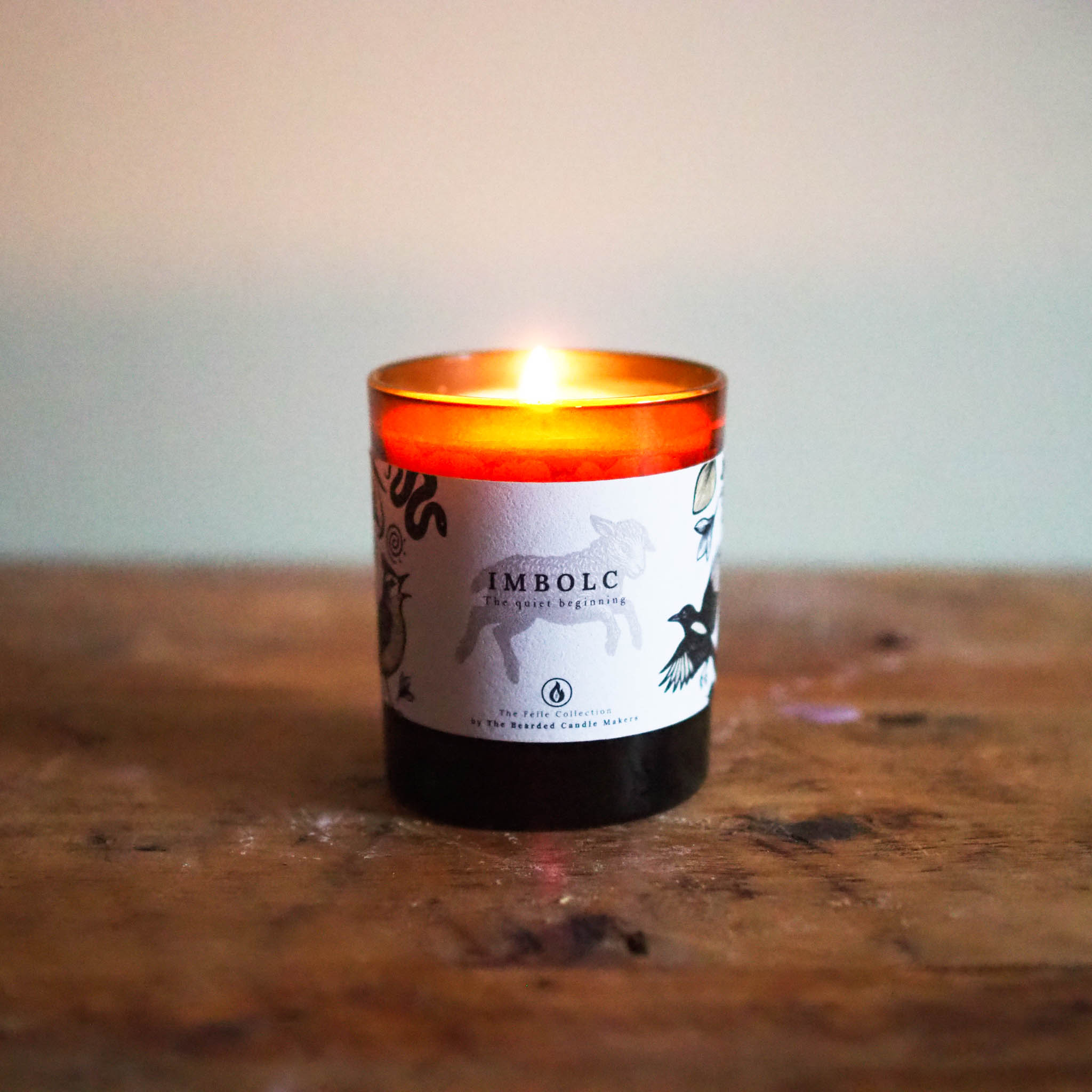 Hand-poured Irish soy candle inspired by Imbolc, the Celtic festival of spring and light.