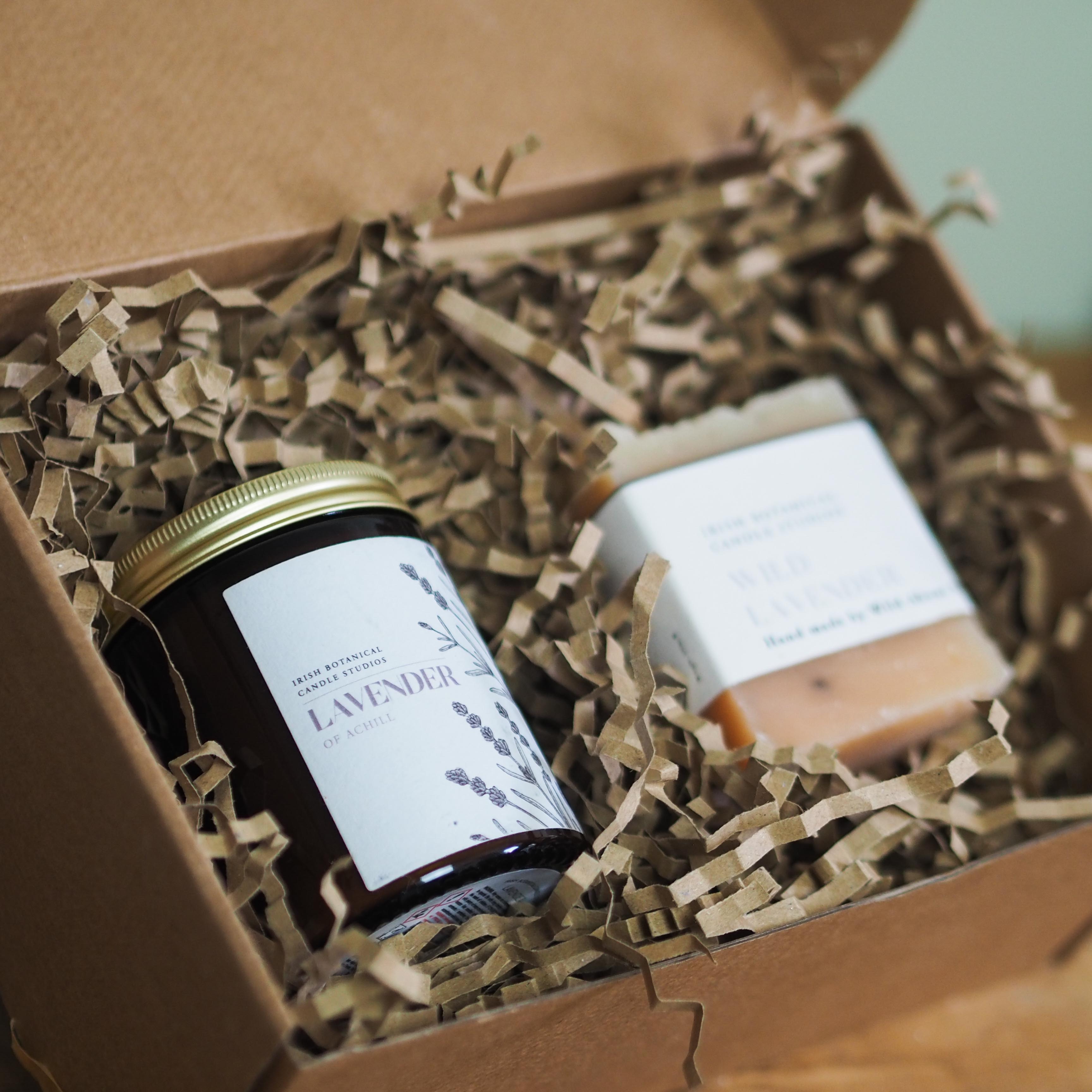 The Botanical Lavender candle and soap gift box