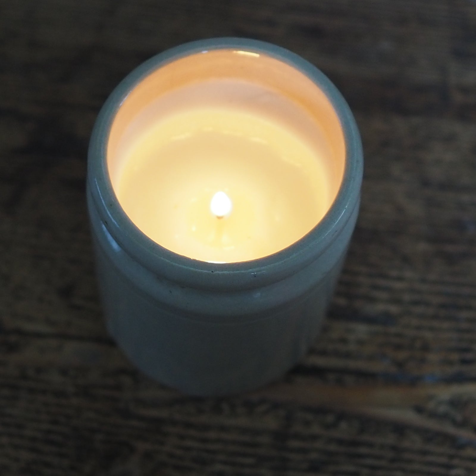 Vintage marmalde Jar made into a scented soy candle.