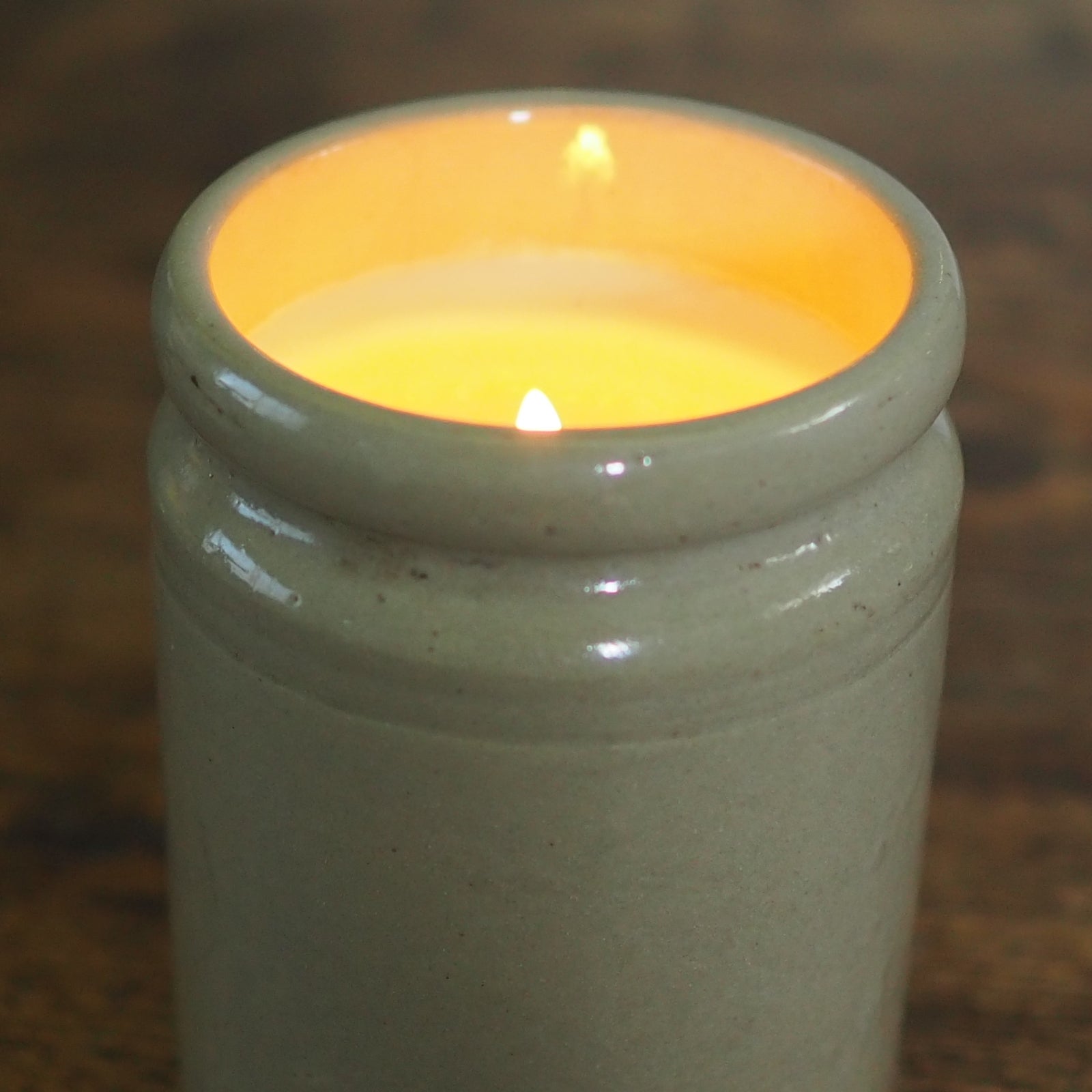 Vintage marmalde Jar made into a natural scented soy candle