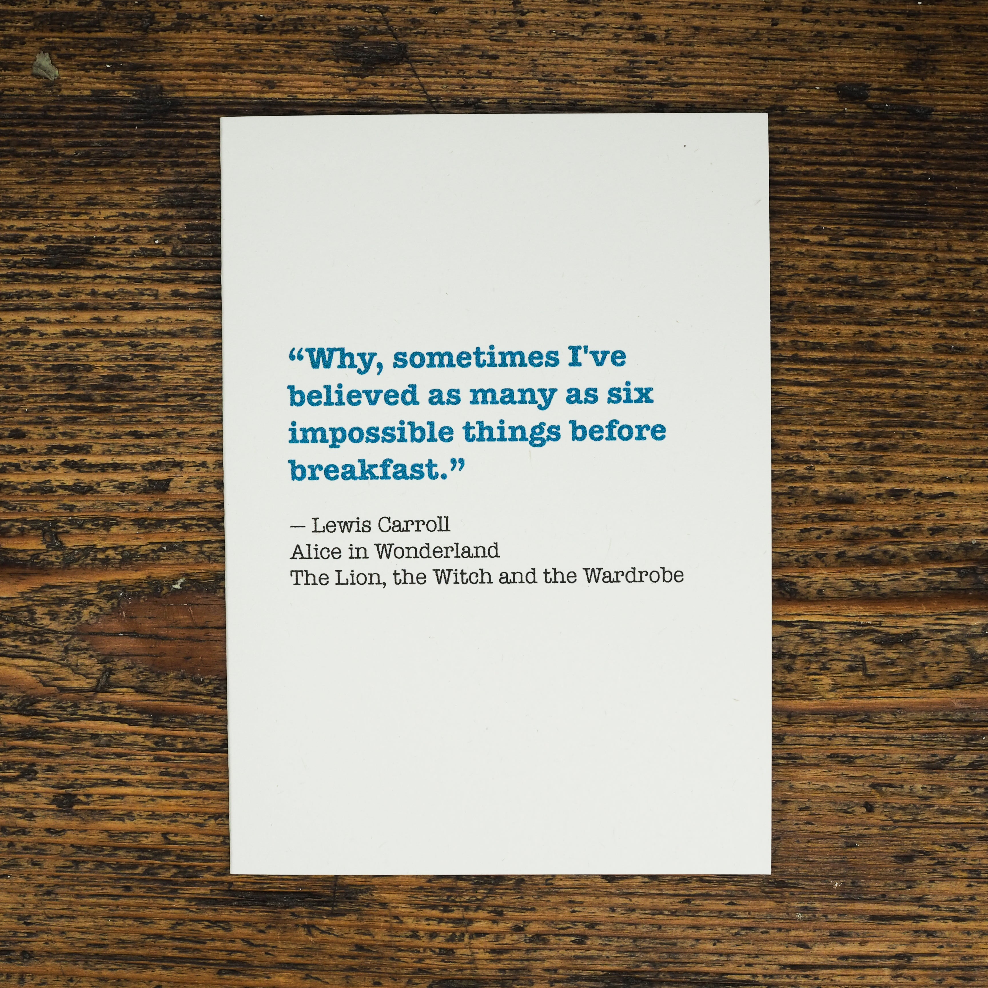 Literary quotes card - Alice in Wonderland