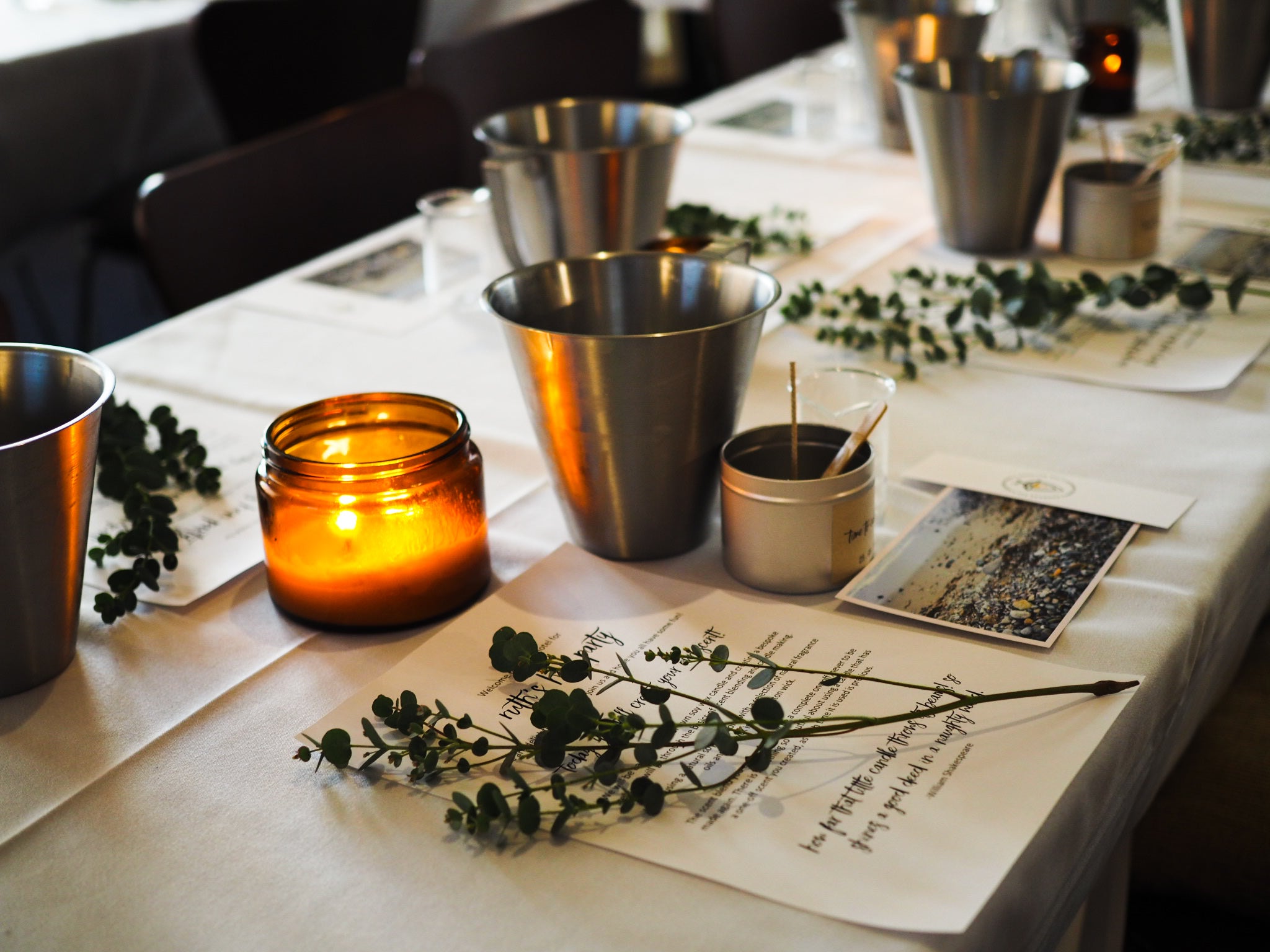 Candle Making set up for a workshop