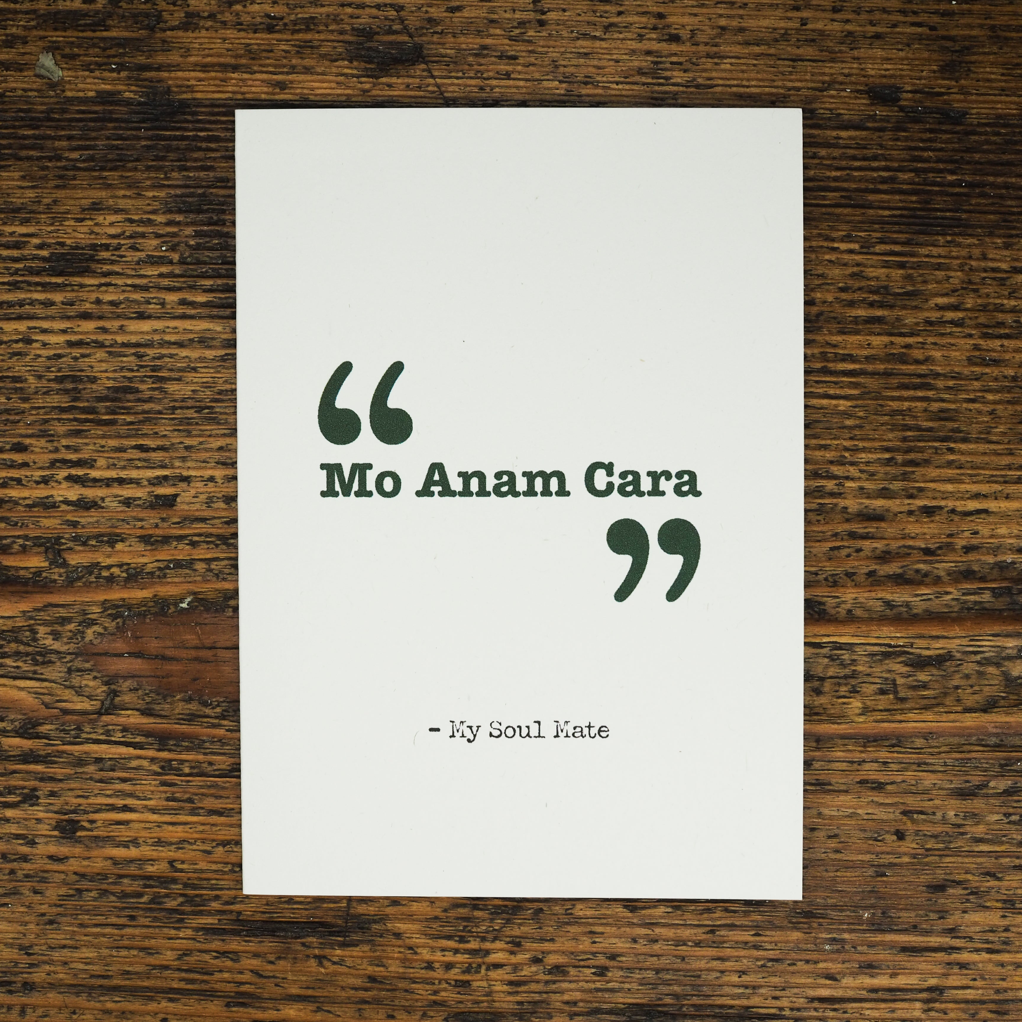 Irish language card - my soul mate