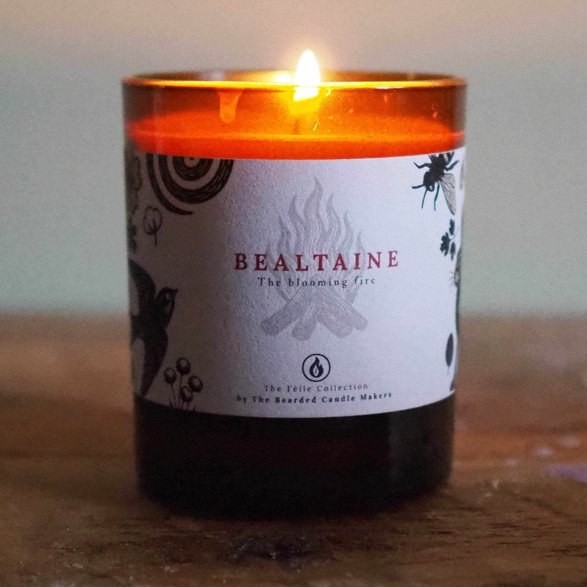 Eco-friendly Irish candle inspired by Bealtaine’s bonfires and the energy of the season.