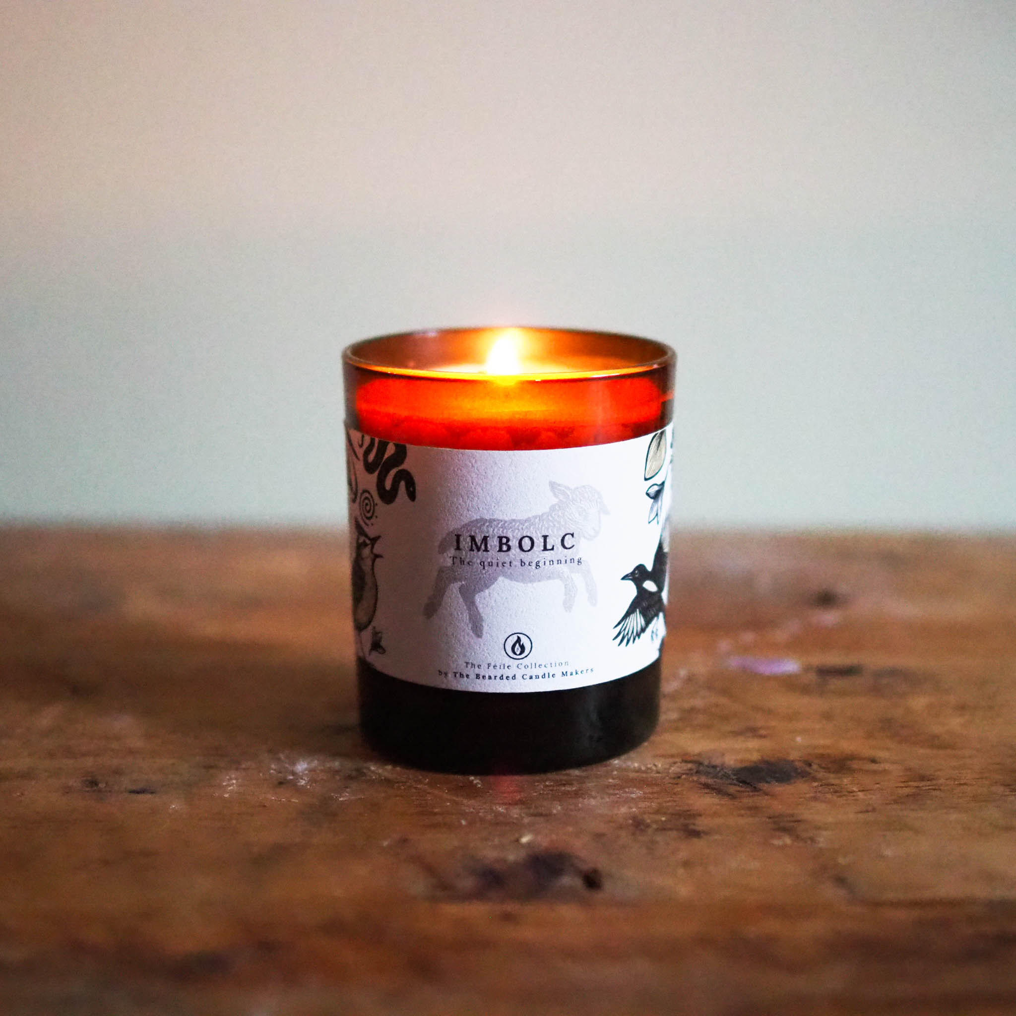 Eco-friendly Irish candle inspired by Brigid and the first light of the Celtic year.