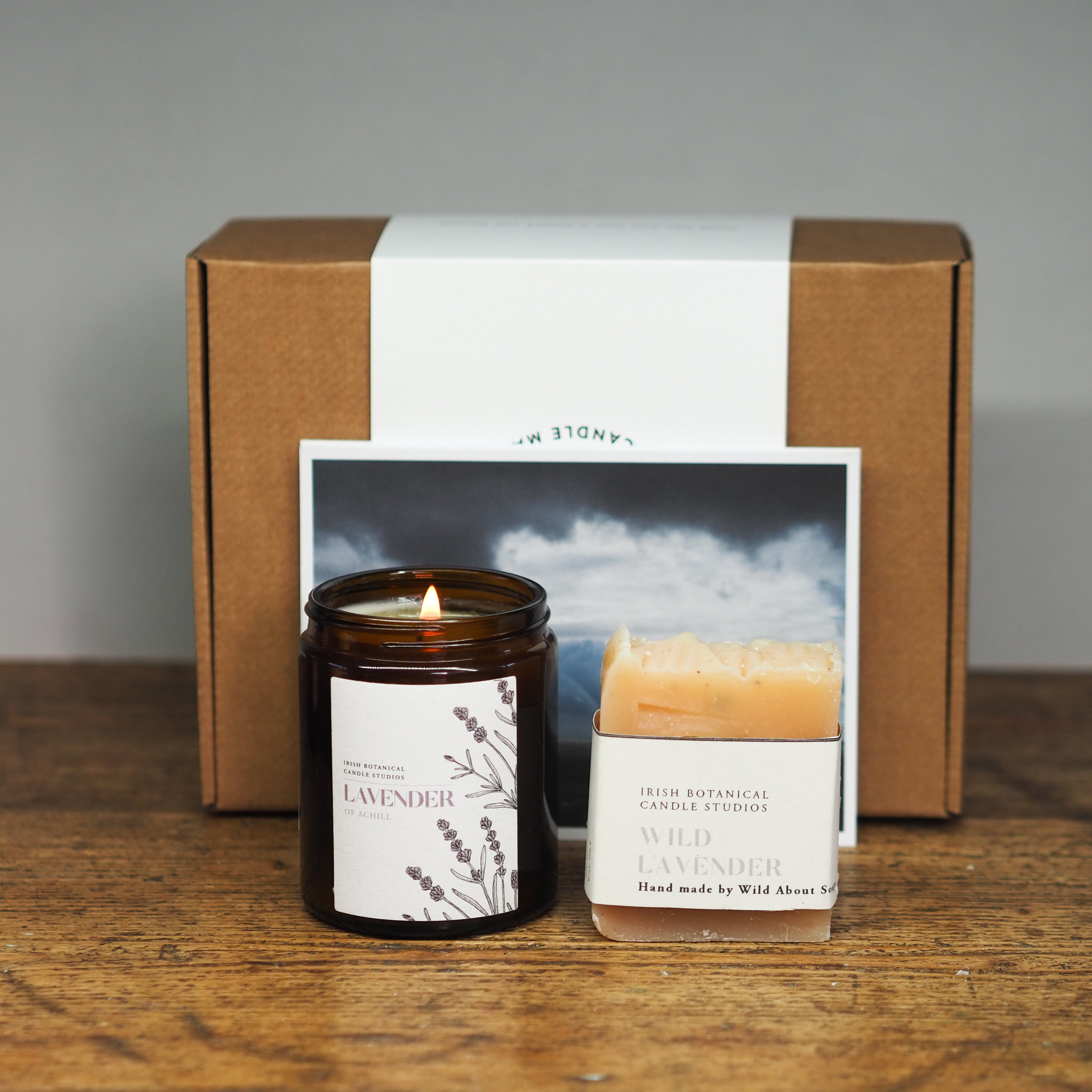 The Botanical Lavender candle and soap gift box