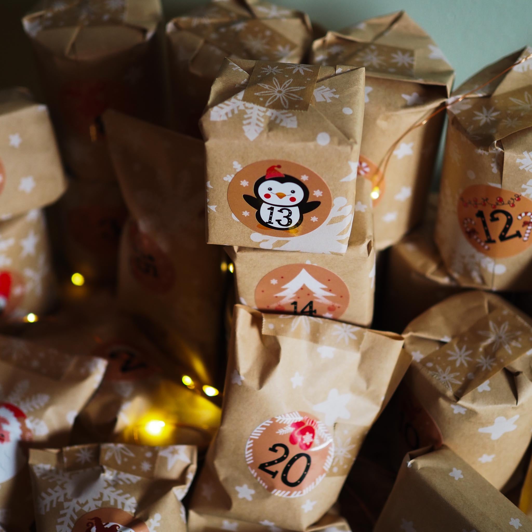 Luxury Irish Christmas advent box displayed with candles, soaps and festive home fragrance treats