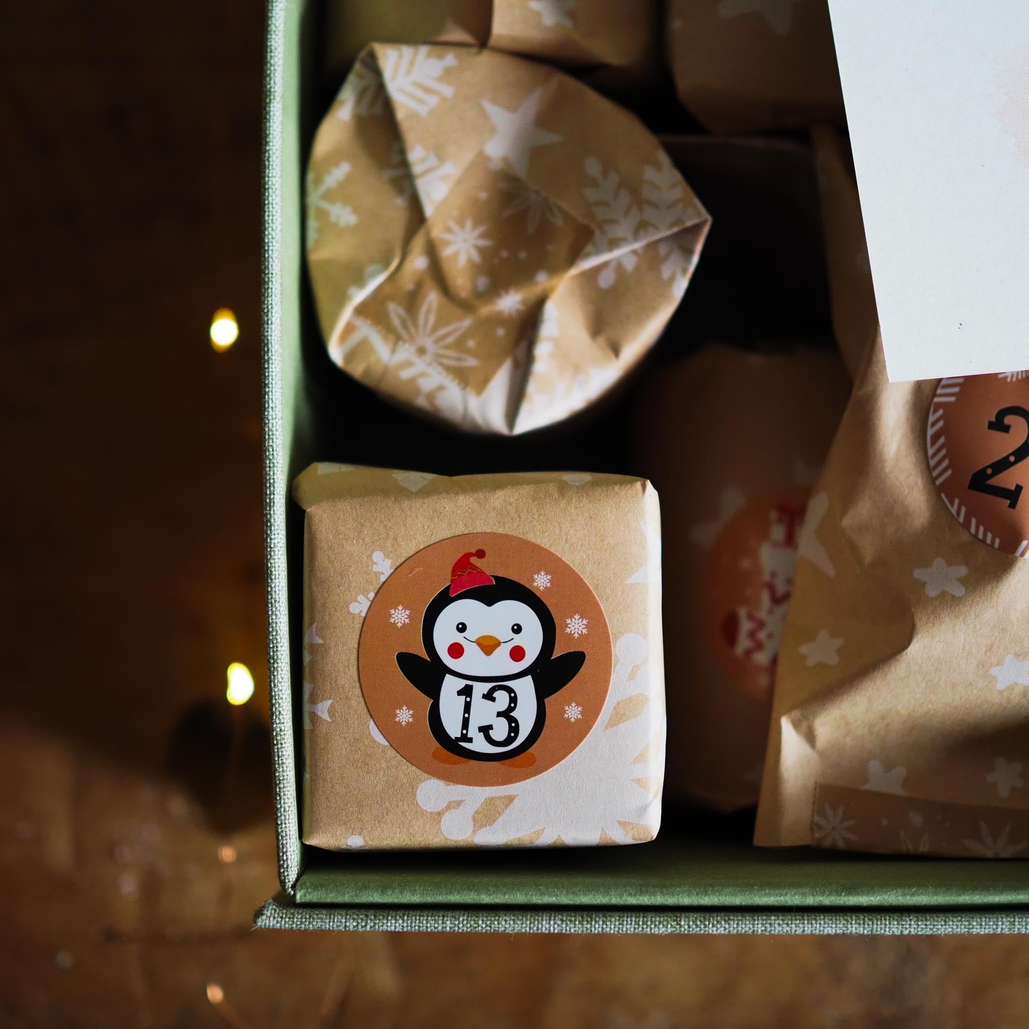 Eco-friendly cotton-covered recycled gift box filled with handcrafted Irish candles and soaps