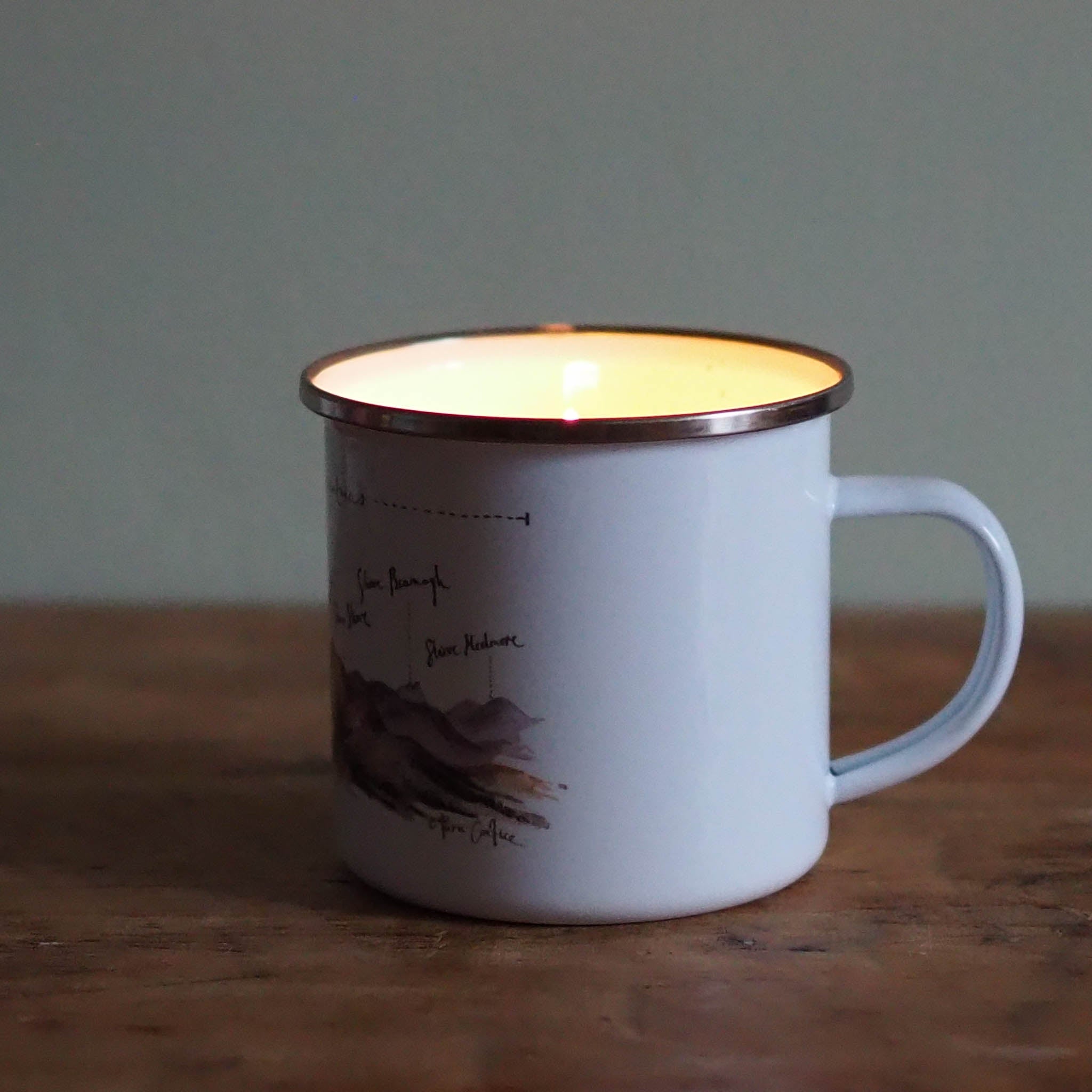Close-up of the pan au chocolat scented candle showing warm pastry tones